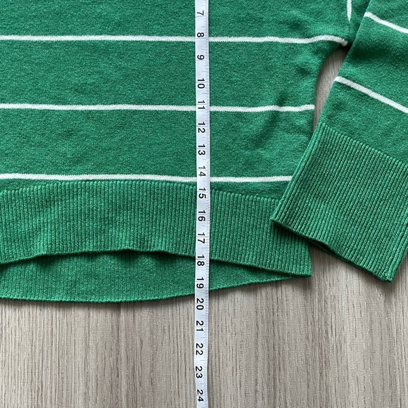 Hippie Rose Striped Crew Neck Cropped Sweater Green S - Picture 5 of 9